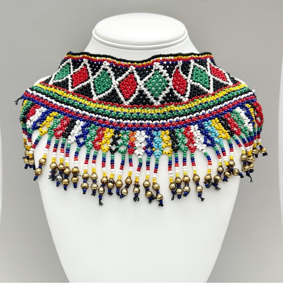 Handcrafted Tribal Beaded Statement Choker - Picture 5 of 8